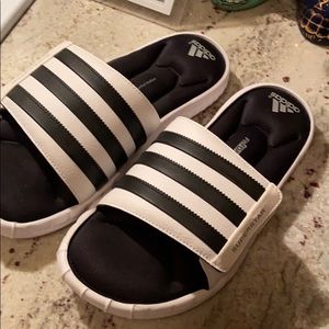 Adidas slides size 10 white , brand new excellent